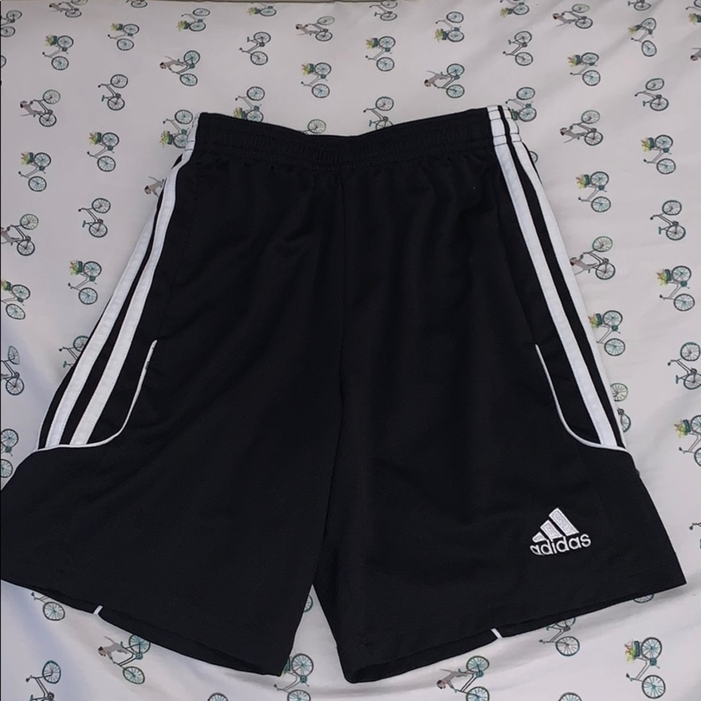 Adidas 3 strips black shorts